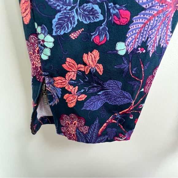 Soft Surroundings Della Ankle Zip Pants Jacobean Floral Size L 14/16 Pull On - Picture 10 of 14